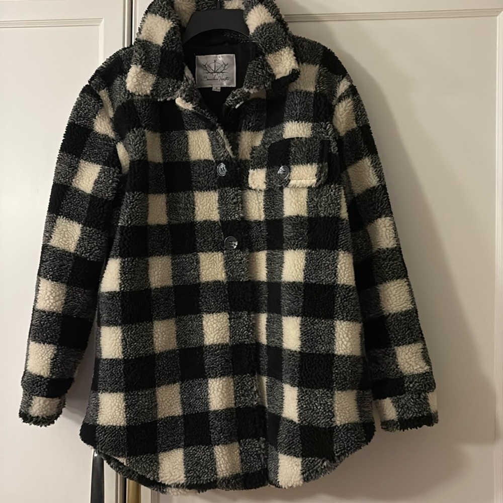 Boundless North fleece Sherpa jacket buffalo plaid size medium